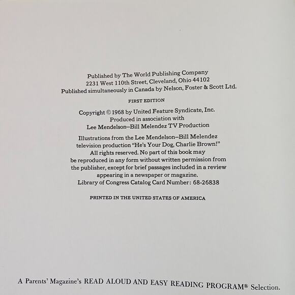 Vintage Peanuts He's Your Dog Charlie Brown Charles M Schultz Book First Edition - Picture 7 of 7